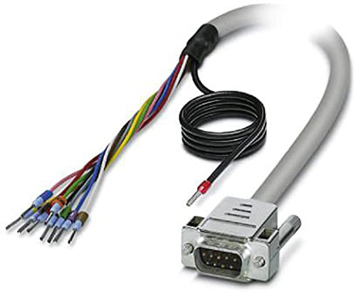 PHOENIX CONTACT CABLE-D-9SUB/M/OE/0.25/S/1.0M Konfektioniertes Geschirmtes Rundkabel, Einzeladern (9-Polig) (Die Adern Sind Beschriftet & mit Aderendhülsen Versehen, 1m Kabellänge