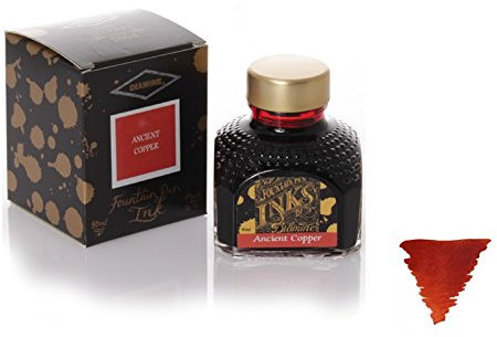 Diamine Fountain Pen Ink Bottle, 80 ml, Turquoise Antique Copper