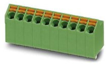 PHOENIX CONTACT SPTA 18-3.5 printed circuit board terminal, green, 9 A, 200 V, 8 poles, SPTA 1 article family, 3.5 mm pitch, 50 pieces