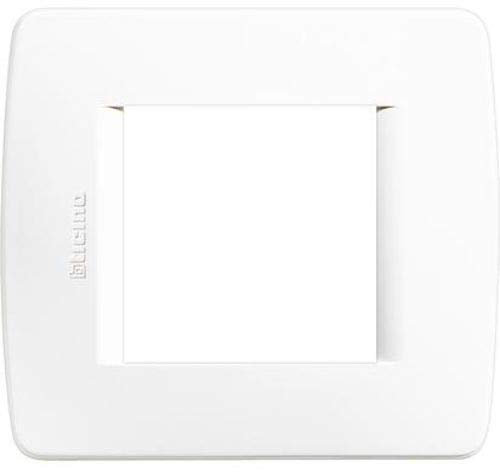 Bticino luna - Placa 2 módulo luna blanco nieve