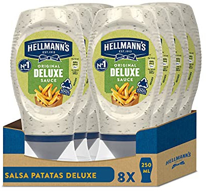 Hellmann's Salsa Patatas Deluxe Bocabajo - Pack de 8 x 250 ml (Total: 2000 ml)