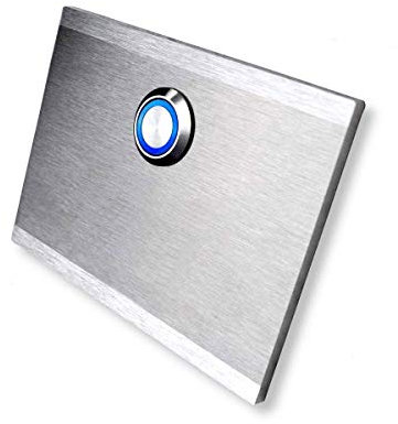 Metzler Edelstahl Türklingel - LED-beleuchtet - Türklingel aus Edelstahl V2A - Klingel-Platte - Moderne Türklingel - Größe: 110 x 80 mm