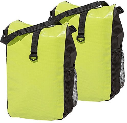 4Uniq Fahrradtasche Gepäckträger Tasche 2er Set Verschiedene Versionen (Limette/schwarz)
