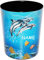 alles-meine.de GmbH Papierkorb/Behälter - Delfine & Fische - Unterwasserwelt - incl. Name - aus Kunststoff - Mülleimer/Eimer - Aufbewahrungsbox für Kinder/Büro - Mädche..