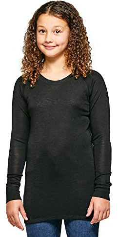 Peter Storm Kids' Unisex Merino Crew Baselayer with Long Sleeves, Outdoors Clothing (UK, Age, 11 Years, 12 Years, Regular) Black