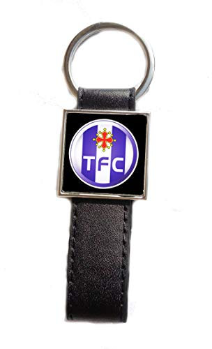 Porte-clés Acier/Simili Cuir Logo Football TFC Toulouse
