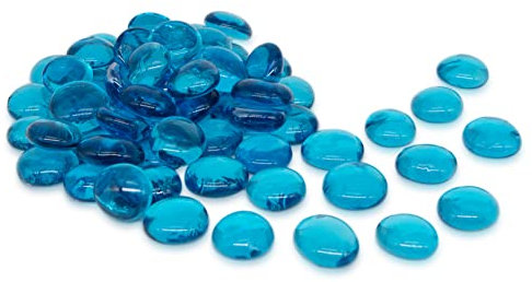 Erment - Hübsche Glasnuggets blau- 800g – formschön & sauber – Glas Muggelsteine, Dekosteine I Deko, Vase, Legematerial, basteln etc.