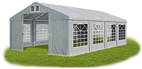 Partyzelt 4x8m wasserdicht grau Zelt 560g/m² PVC Plane Hochwertigeszelt Gartenzelt Summer SD - Faltpavillon, Gartenpavillon, Pavillon, Lagerzelt, Gartenhaus, Zeltgarage, Garagenzelt - Partyzelt