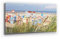 Atemberaubendes Nordsee Panorama Leinwand-Bild 120x60cm, Motiv Strand-Körbe Borkum. Ein einzigartiges XXL Wandbild als Deko für Wohnzimmer, Schlafzimmer, Küche. Aufgespannt auf Holzrahmen