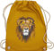 Turnbeutel Rucksack - Dschungel Deko Wildnis - Löwe - Unisize - Senfgelb - tasche afrika tiere kinderrucksack tier tiermotiv animal print löwen juterucksäcke tiermotive raubkatze trainingsbeutel