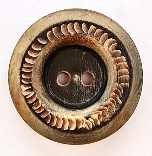 LÜNA Echt Horn Knopf schwarz und braun, Dicker Rand / 20, 25 mm/Set. 8-12 Stück Knöpfe (20 mm (12 Stück))