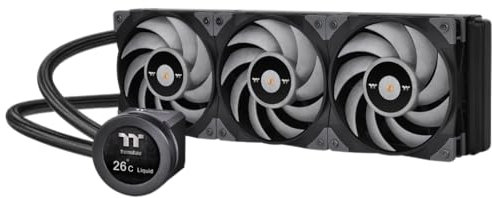 Thermaltake TOUGHLIQUID Ultra 360 All-In-One Wasserkühlung | LCD-Display | leise 120-mm-PWM-Lüfter | für Intel und AMD Sockel | schwarz