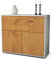 Stil.Zeit Kommode Sideboard, Alarich, Korpus Weiss matt, Front Holz-Design Eiche, (92x79x35cm), Push to Open Technik & Leichtlaufschienen