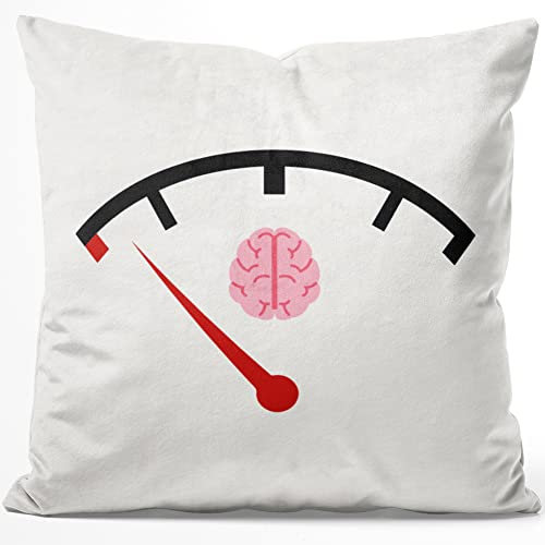 JUNIWORDS Kissen, Tacho Gehirn, 40 x 40 cm, Flauschig Samtweich Weich (1005438)