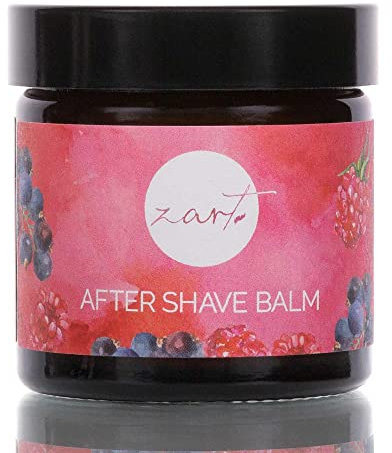 Zart After Shave Balsam Himbeere & Johannisbeere ● Fruchtiger Duft ● Mit Babassuöl, Zaubernuss & Aloe Vera ● Für ein pflegendes After Shave nach der Intimrasur ● Vegan ● Handarbeit aus Deutschland