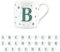 Purely Home Letter B Star Mug - Bone China White Coffee/Tea Present Gift - Alphabet Letter Mug with Stars in Teal Green Blue