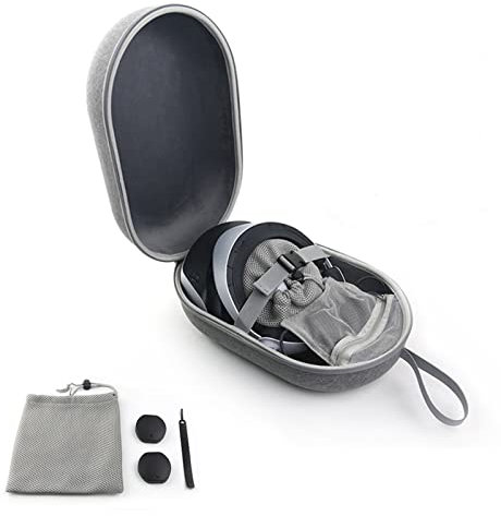 NUHFUFA Schutztasche Kit Kompatibel mit PS VR2, Tragbare Aufbewahrungstasche mit Objektivabdeckungen, Mesh-Aufbewahrungstasche, Kabelbinder für Headset&Touch-Controller