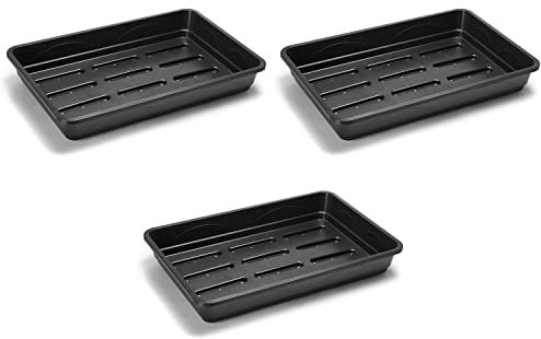 EarlyGrow Heavy Duty 58cm Large Seed Tray with Drainage Holes, Garden Greenhouse Seed Starting, Germination and Plant Growing Tray - 58 x 38 x 9cm - Pack of 3