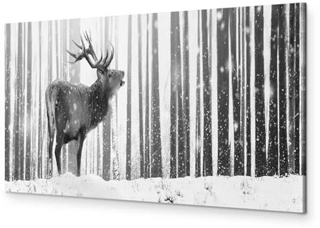 murando Akustikbild Tiere Bilder Akustikschaum Hochleistungsschallabsorber Schallschutz Leinwand 1 tlg Wandbild Raumakustik Schalldämmung Hirsch Wald Wild c-B-0521-b-a