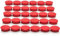 PYJLBX Fridge Magnets, Whiteboard Magnets, Cute Round Fridge Magnets for Adult (Red, 30 Pack)