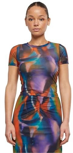Urban Classics Damen T-Shirt Ladies AOP Mesh Tee, Kurzarm Shirt im AOP Design, Größen XS - 5XL