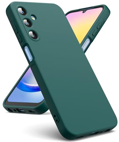 Oududianzi - Funda Compatible con Samsung Galaxy A25 5G [Carcasa de Silicona Líquida][Interior de Microfibra] Carcasa Antigolpes Protección Gel Ultra Suave Funda Samsung A 25 5G - Verde Noche