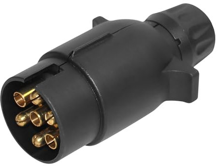 CGEAMDY Fiche Remorque 7 Broches, Fiche Remorque 7 Broches Adaptateur De Connecteur De Câblage De Type N, Fiche Remorque 7 Broches 12v étanche, pour Caravane, Camion, Véhicule Plaisance Et Remorquage