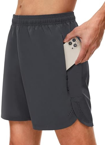 SIHOHAN Sport Shorts Herren Schnell Trocknend und Atmungsaktiv Kurze Sporthose Herren Leichte Sommer Traininghose Laufhose mit Reißverschlusstasche für Training Fitness(Grau,S)