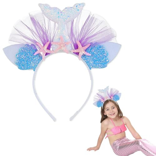 Meerjungfrau Haarreif, 1Stück Meerjungfrau Haarschmuck Kopfschmuck Muschel Meerjungfrau Für Geburtstag Ostern Karneval Party Kostüm Meerjungfrau Damen Mädchen Cosplay Kostüme Zubehör Accessoires