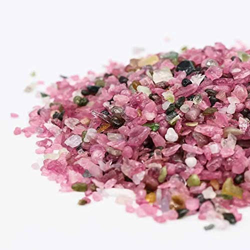 JRXFXEKW 100 g natürlicher rosa Wassermelonen-Turmalin-Kies-Kristallstein 3 mm-5 mm Geschenk zur Dekoration