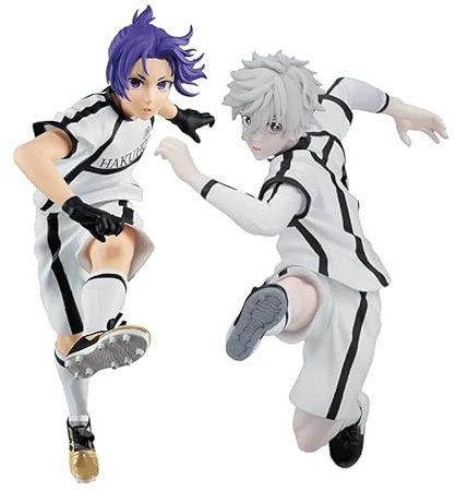 Gooyeh 2PCS Anime Blue Lock Figur Seishiro Nagi/Mikage Statue Figur Statuen-Modell 16CM Handgefertigt Sammlerstück Desktop-Ornamente Geburtstagsgeschenk für Fans