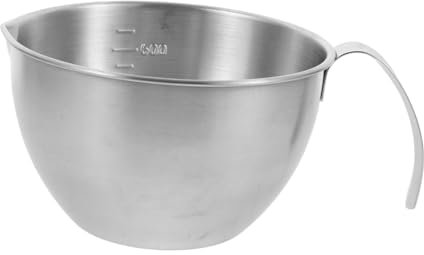 Amosfun Ciotola Per Mescolare in Acciaio Con Manico Accessorio Da Cucina Per Mescolare Insalata Pasta Uova Riso e Altri Alimenti