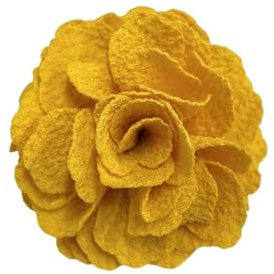 Dainty Rose Flower Brooch Lapel Pins for Women Men Elegant Handmade Fabric Flower Brooch Classic for Wedding Party Dance Banquet Dress Suit Clothes Accessories Jewelry Gifts 70mm (Yellow)
