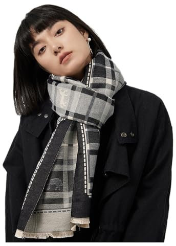 Pemilosci Winterschal für Damen, Kaschmir-Haptik, groß, Pashmina-Decke, Schal, Kaschmir-Wickeltuch für Damen, Herbst und Winter, Ws14 Pferd, Schwarz, Einheitsgröße