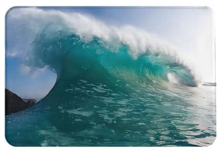 UENFFKDAP Green Wave Surf-Teppich, rutschfest, leicht zu reinigen, geeignet für Haustür, Garagentor, Schlafzimmer und Küche, 40 x 60 cm