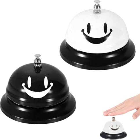 Confezione da 2 campanelli da tavolo, campanelli da tavolo, campanelli per reception, con suono nitido, campanelli da tavolo, campanelli di chiamata per ristoranti, cucine, hotel, bar, servizio