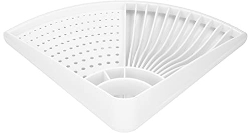 HAOHIZE Escurridor esquinero para platos, escurridor esquinero de plástico para cocina, estante de secado de platos de esquina, estante de almacenamiento de platos multiusos para el hogar, fregadero