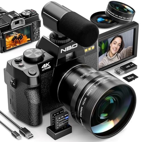 NBD Fotocamera digitale 4K per fotografia e video - PZJ-S100-QT-BK-2502