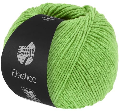LANA GROSSA Elastico | Baumwoll-Klassiker mit leichtem Stretchanteil | Handstrickgarn aus 96% Baumwolle & 4% Polyester (Elite)| 50g Wolle zum Stricken & Häkeln | 160m Garn FB 193