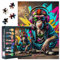 Puzzle 1000 Teile - DJ AFFE Mit Kopfhörer Und Sonnenbrille 1000 Puzzle, Geschicklichkeitsspiel für Die Ganze Familie, Buntes Legespiel, Erwachsenenpuzzle ab 6 Jahre Fertige Größe 50x70cm