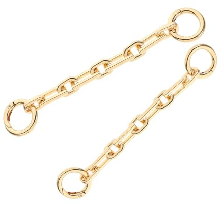 TEMPNAP 2 Stück Taschenriemenverlängerungskette Metall Goldfarben Verlängerung Für Handtaschen Schulterriemen Damentaschen Zubehör Modische Selbstgemacht Taschenverlängerung