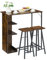 OPULENTHOME Bartisch Set 3-teilig, Bartisch mit Barhocker Set, Küchen Essgruppe mit 2 Stühlen 3 Ablagen, für Wohnungseigentum, Küche,Wohnzimmer, Esszimmer(Retro