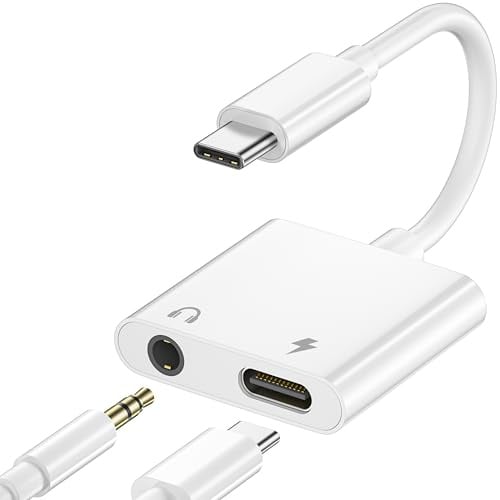 Adattatore USB C a Jack da 3,5 mm per Cuffie, 2 in 1 Adattatore Jack 3.5 Sdoppiatore Cavo Aux Type C Audio Convertitore per iPhone 17 16 15 Plus Pro Max, iPad Pro Air Mini, Samsung Galaxy S25 S24 S23