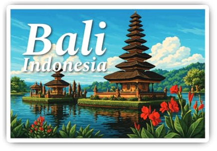 Aufkleber: 200 mm, 1 Stück - Bali Indonesia Riesen Sticker Wand Deko Tempel