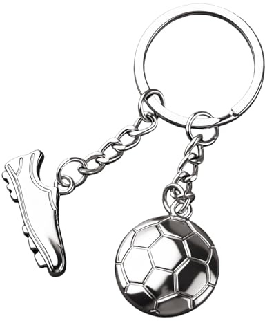 VAGCARS Schlüsselanhänger Fußball, Fußball Anhänger mit Fußballschuh, Geschenk & Souvenir für Fußballfans (Kinder & Erwachsene) zu Geburtstag und Weihnachten