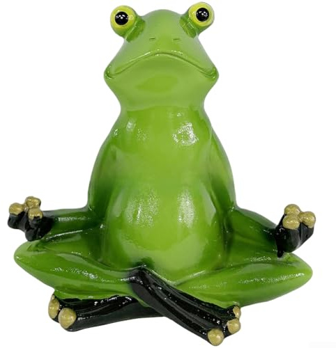 Yoga-Frosch-Ornament, Kunstharz-Gartenfigur für kreative Heimdekoration, Desktop-Basteldekoration für Innen- und Außenbereich (meditierender Frosch)
