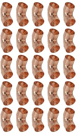 HULTHOR 15mm End Feed Copper Elbow – 90° Copper Pipe Elbow Fitting for 15mm Copper Pipe – Solder Plumbing Fitting for Heating & Water Systems – WRAS Approved Trade Pack (25 Pack / 50 Pack) (25)