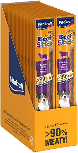 Vitakraft Beef Stick Original, Hundeleckerli, Fleischstick vom Lamm, Hunde Trainingsleckerli, ohne Zusatz von Zucker (50x 12g)