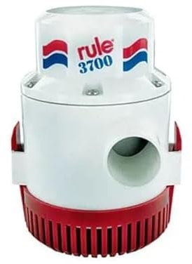 Rule 14A-6UL, 3700 GPH Heavy Duty Bilige Pump, Non-Automatic 12 Volt, UL Listed 6 Foot Leads