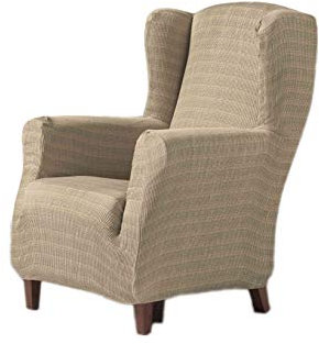 Estoralis Vega | Funda Sillon de Diseño Moderno | Tejido Elastico Marfil | para Sillon Orejero (de 70 a 110 cm.) | Maxima Adaptabilidad a Todo Tipo de sofás